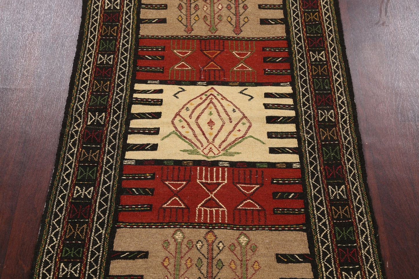 Tribal Sumak Kilim Hand-Woven Persian Area Rug 4x6