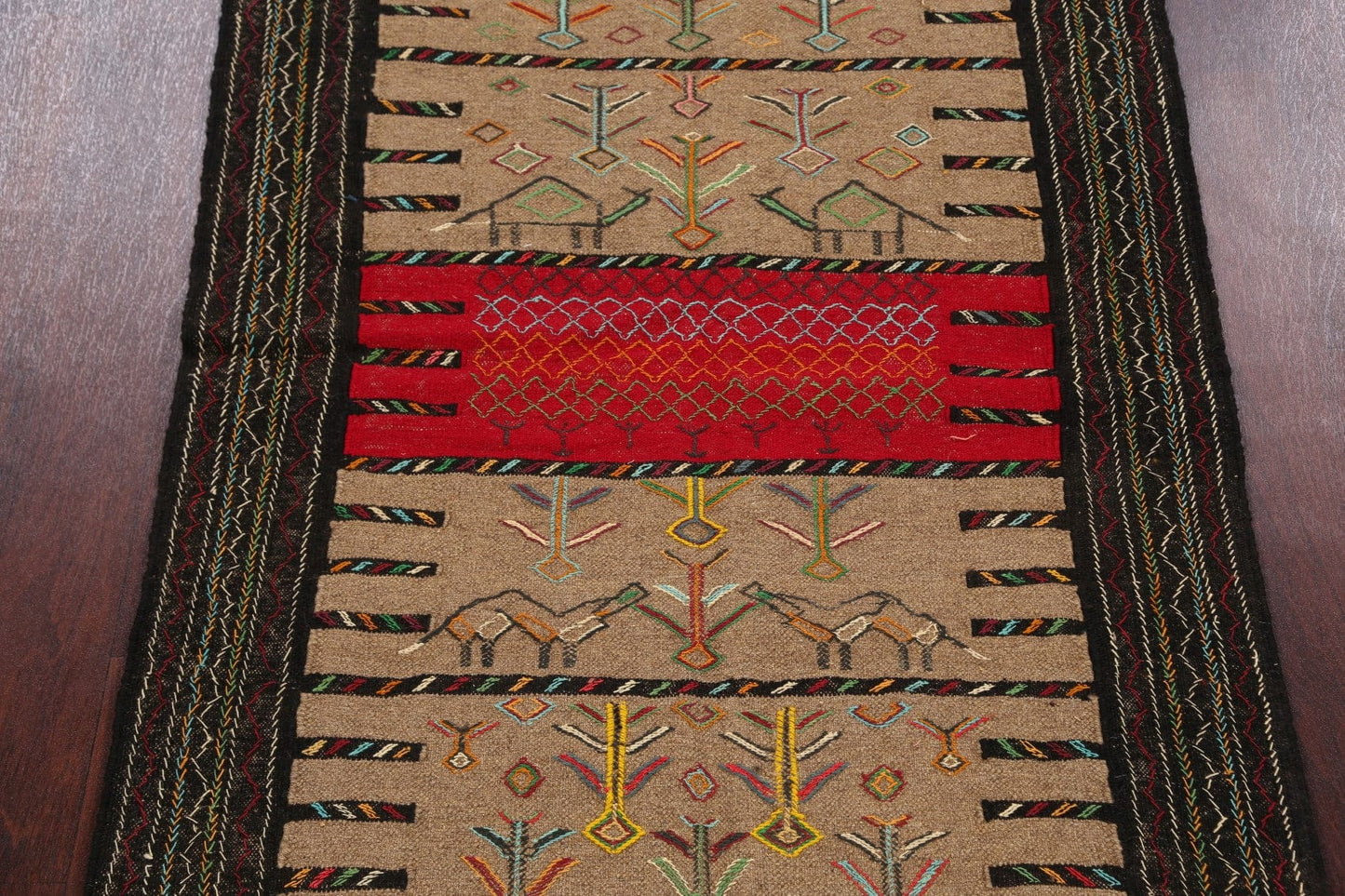 Tribal Sumak Kilim Hand-Woven Persian Area Rug 4x6