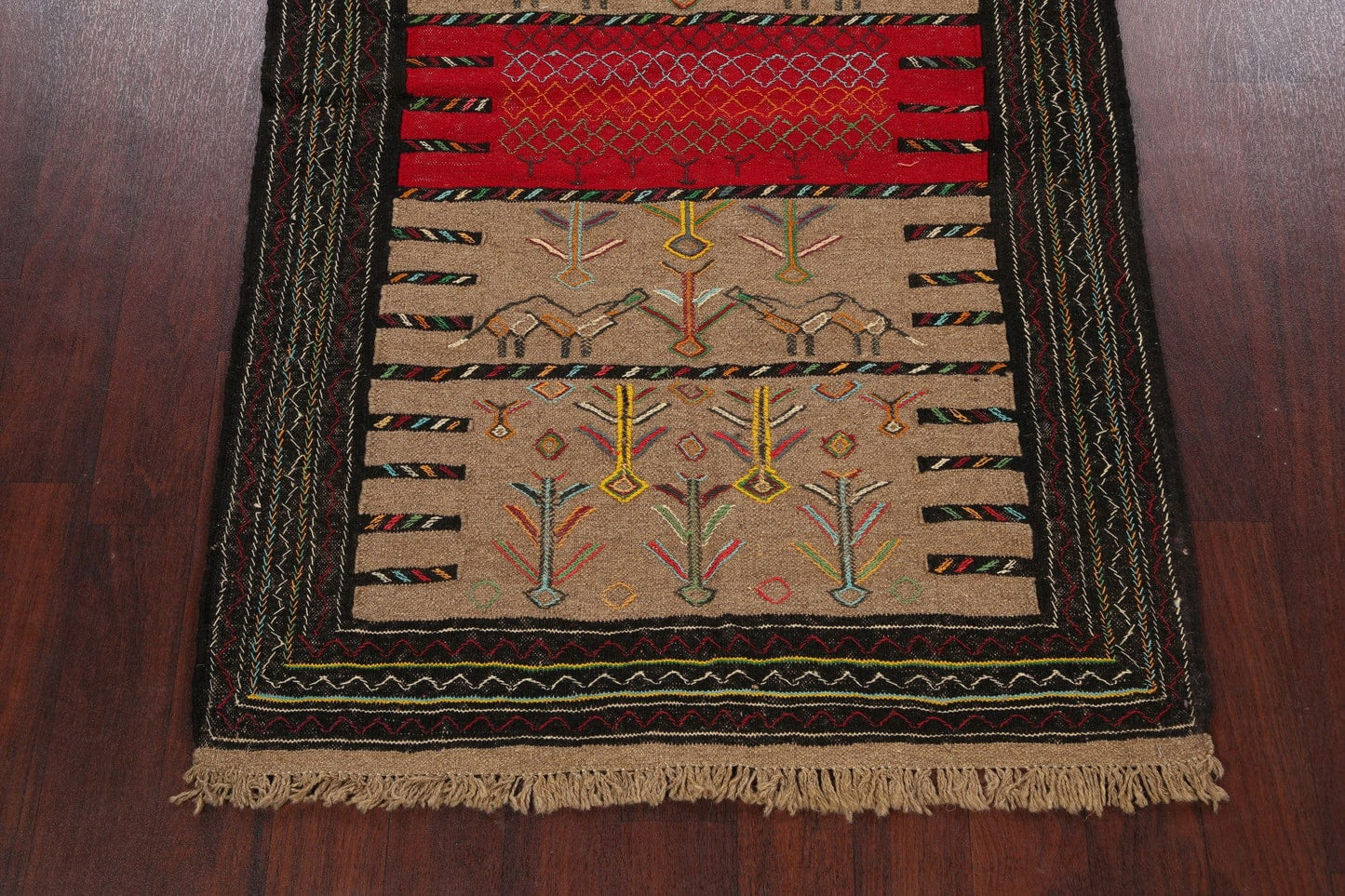 Tribal Sumak Kilim Hand-Woven Persian Area Rug 4x6