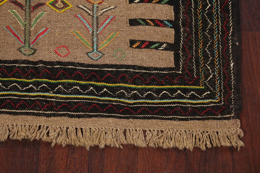 Tribal Sumak Kilim Hand-Woven Persian Area Rug 4x6