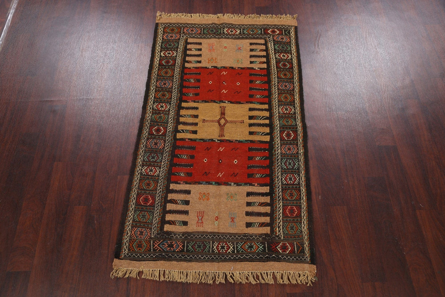 Tribal Sumak Kilim Hand-Woven Persian Area Rug 3x6