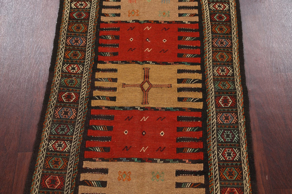 Tribal Sumak Kilim Hand-Woven Persian Area Rug 3x6