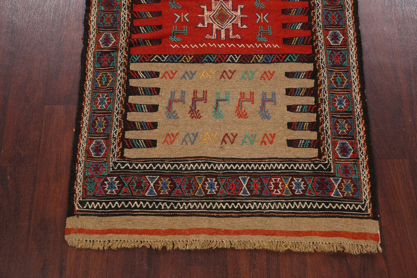 Tribal Sumak Kilim Hand-Woven Persian Area Rug 3x6