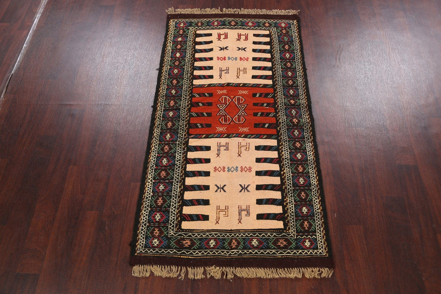 Tribal Sumak Kilim Hand-Woven Persian Area Rug 3x6