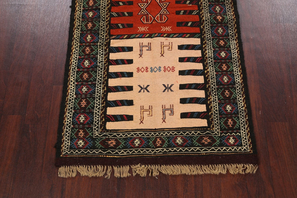 Tribal Sumak Kilim Hand-Woven Persian Area Rug 3x6