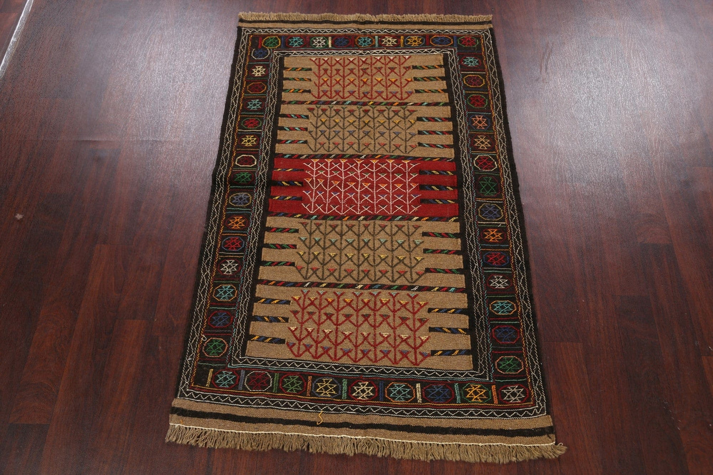 Tribal Sumak Kilim Hand-Woven Persian Area Rug 4x6