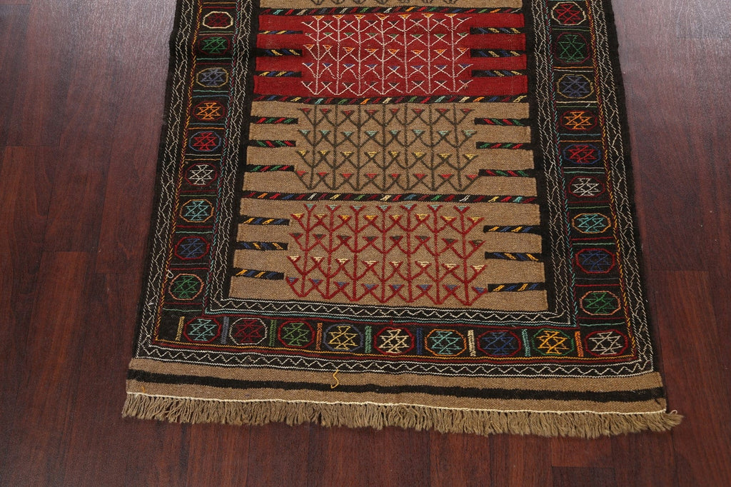 Tribal Sumak Kilim Hand-Woven Persian Area Rug 4x6