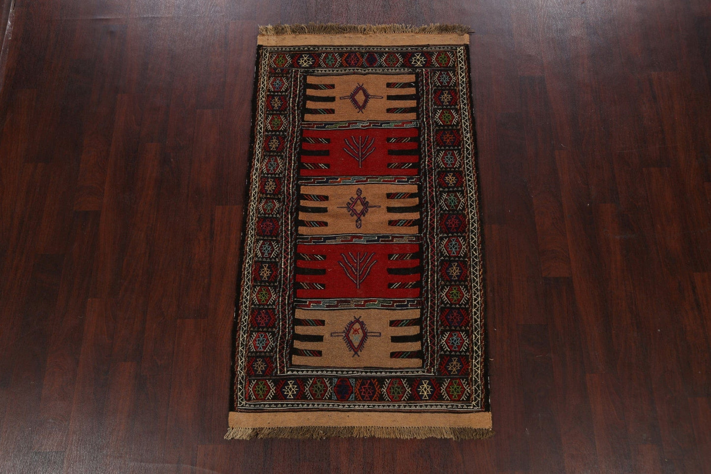 Tribal Sumak Kilim Hand-Woven Persian Area Rug 3x6