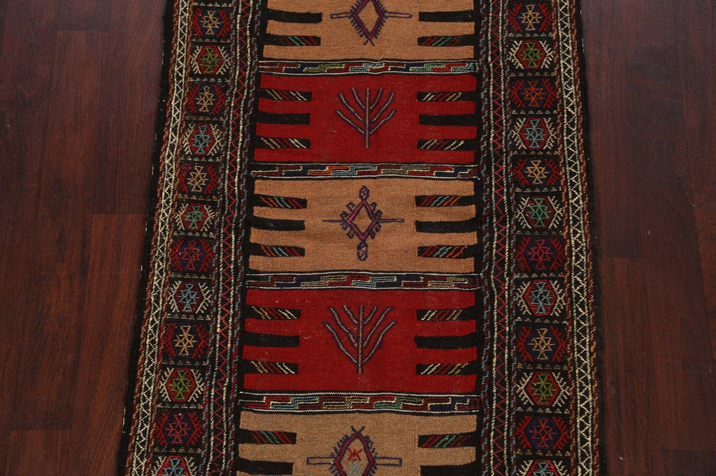 Tribal Sumak Kilim Hand-Woven Persian Area Rug 3x6