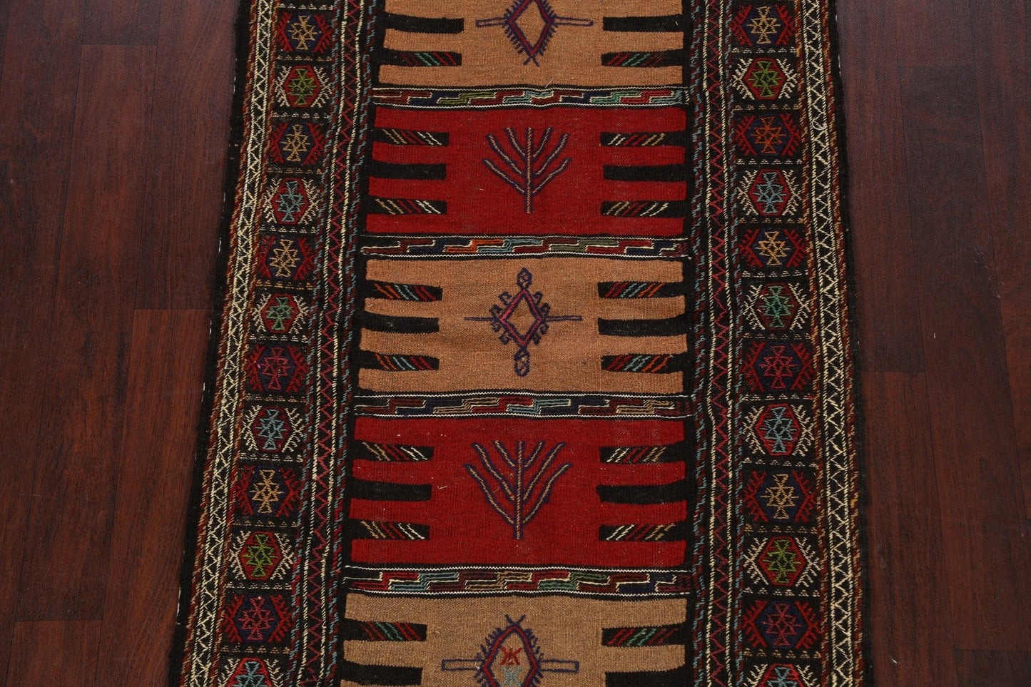 Tribal Sumak Kilim Hand-Woven Persian Area Rug 3x6