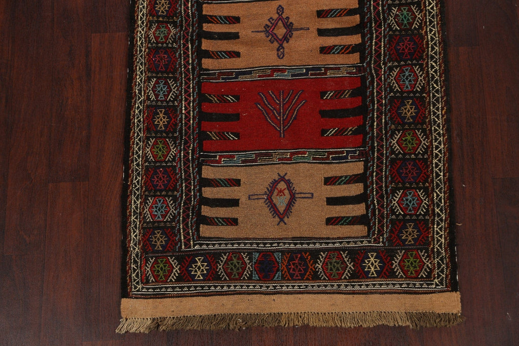 Tribal Sumak Kilim Hand-Woven Persian Area Rug 3x6