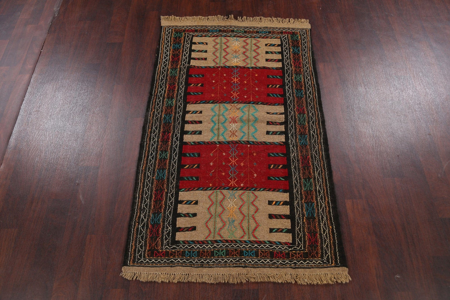 Tribal Sumak Kilim Hand-Woven Persian Area Rug 4x6