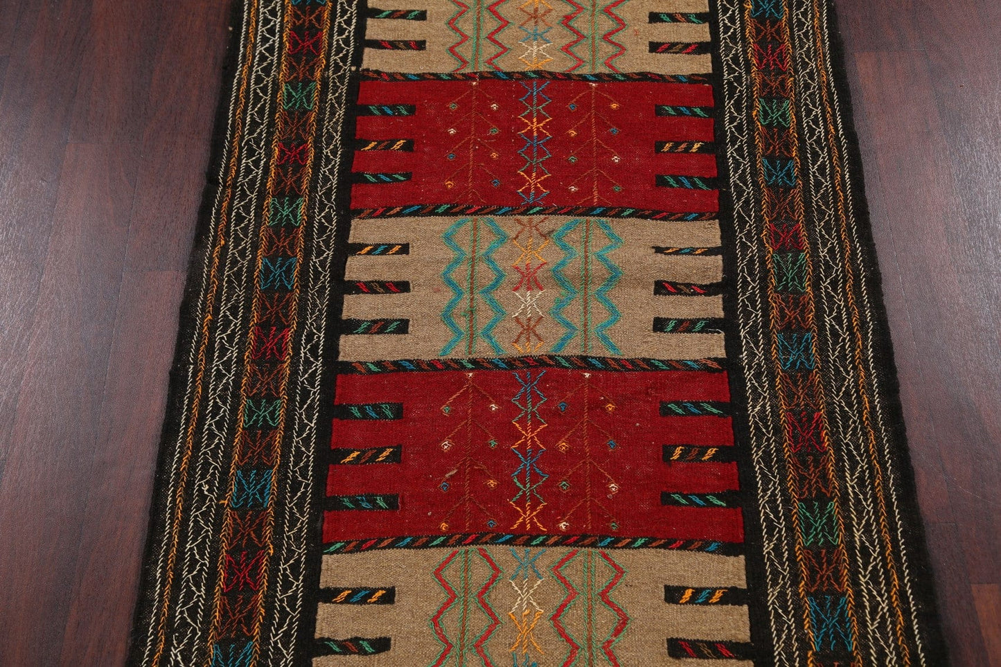 Tribal Sumak Kilim Hand-Woven Persian Area Rug 4x6