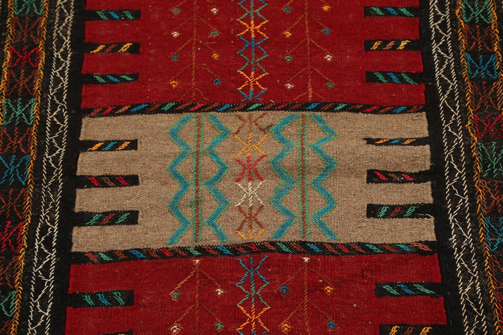 Tribal Sumak Kilim Hand-Woven Persian Area Rug 4x6