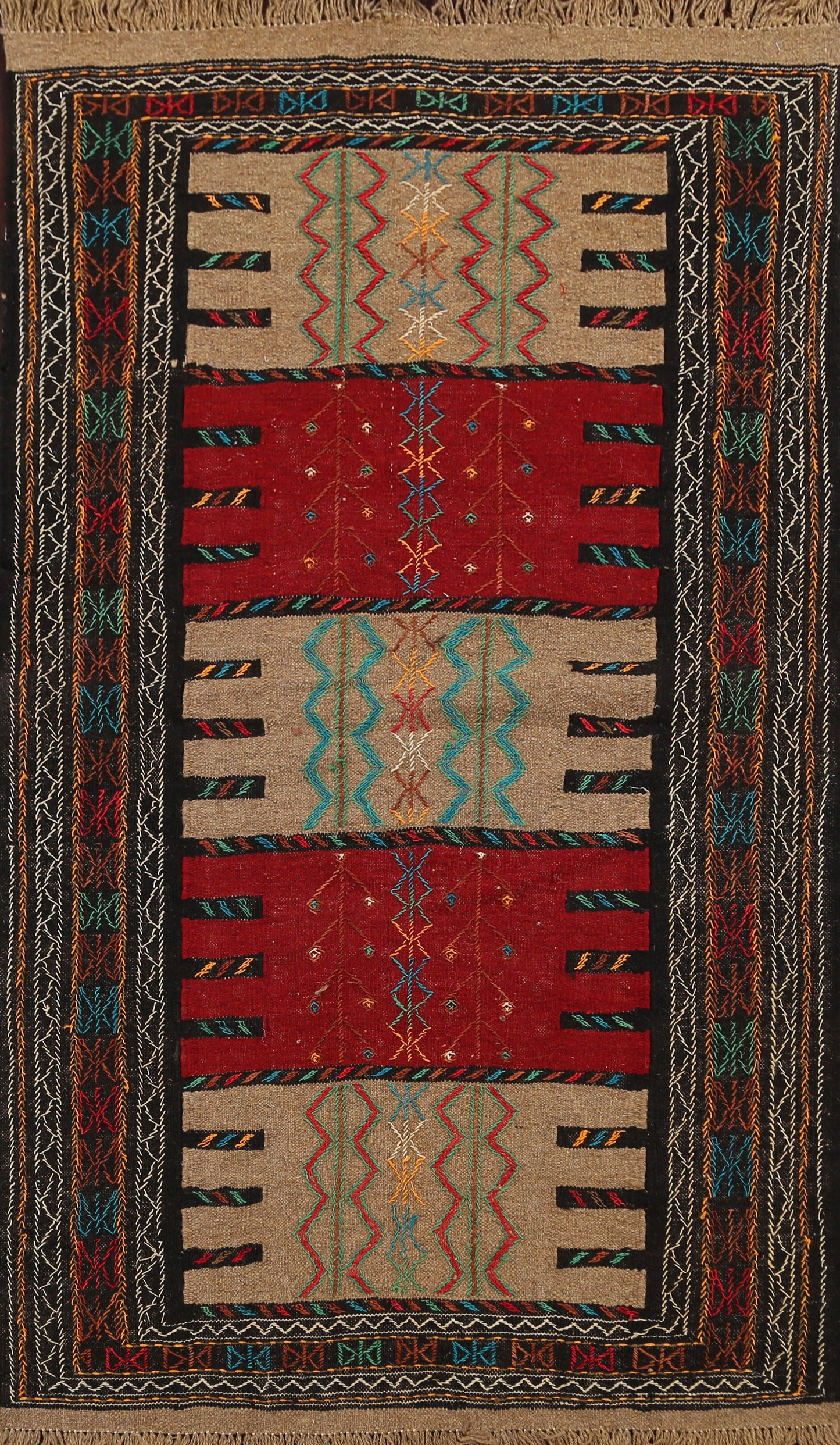 Tribal Sumak Kilim Hand-Woven Persian Area Rug 4x6