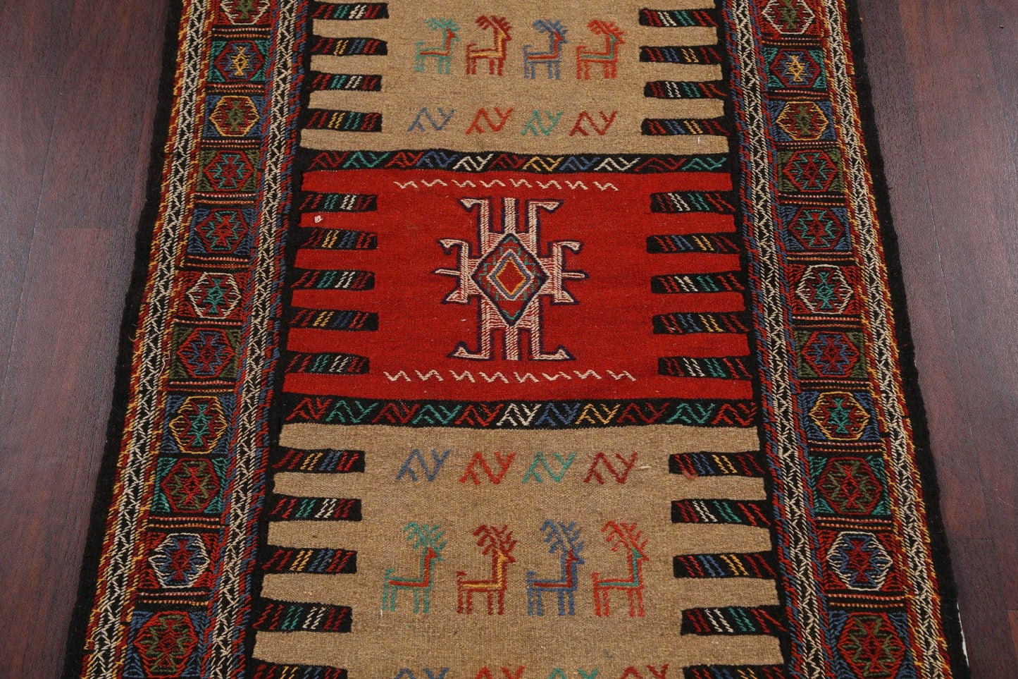 Tribal Sumak Kilim Hand-Woven Persian Area Rug 3x6