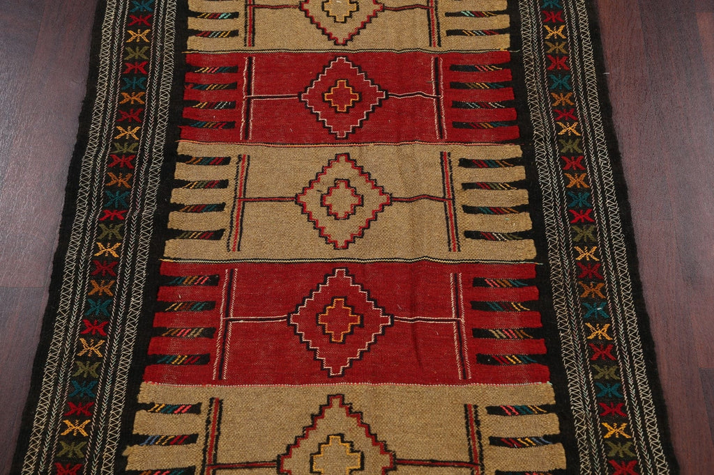 Tribal Geometric Sumak Kilim Hand-Woven Persian Area Rug 4x6