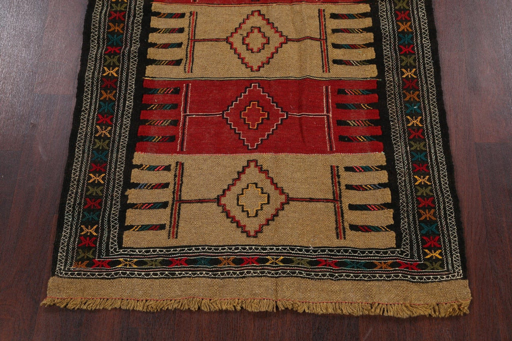 Tribal Geometric Sumak Kilim Hand-Woven Persian Area Rug 4x6