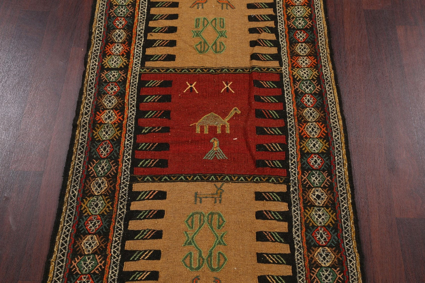 Tribal Sumak Kilim Hand-Woven Persian Area Rug 3x6