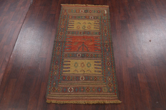 Tribal Sumak Kilim Hand-Woven Persian Area Rug 3x6