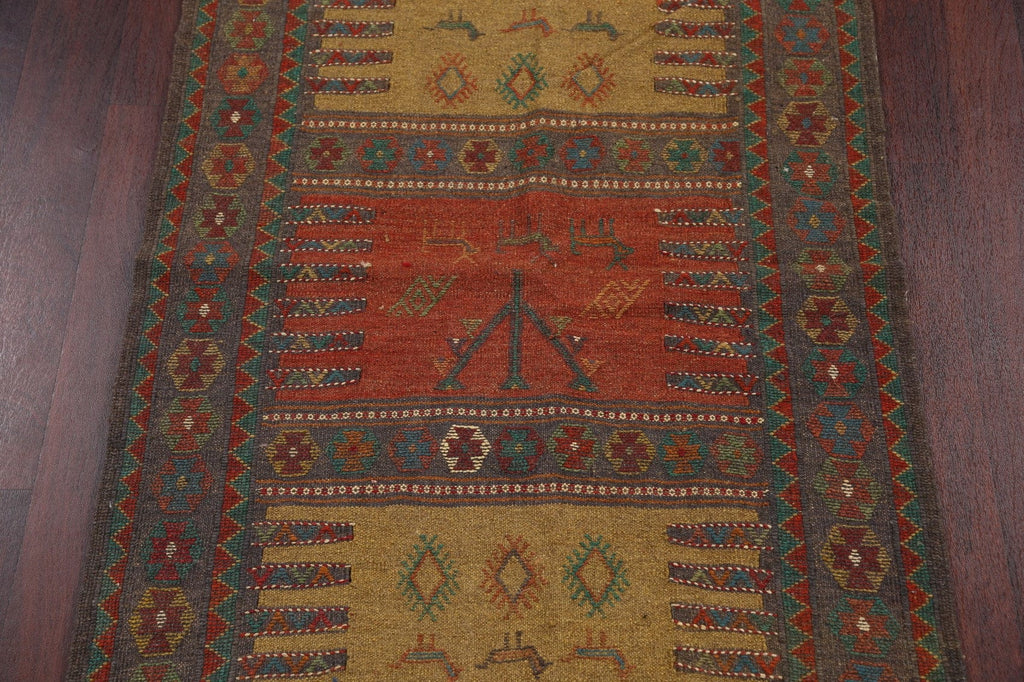 Tribal Sumak Kilim Hand-Woven Persian Area Rug 3x6