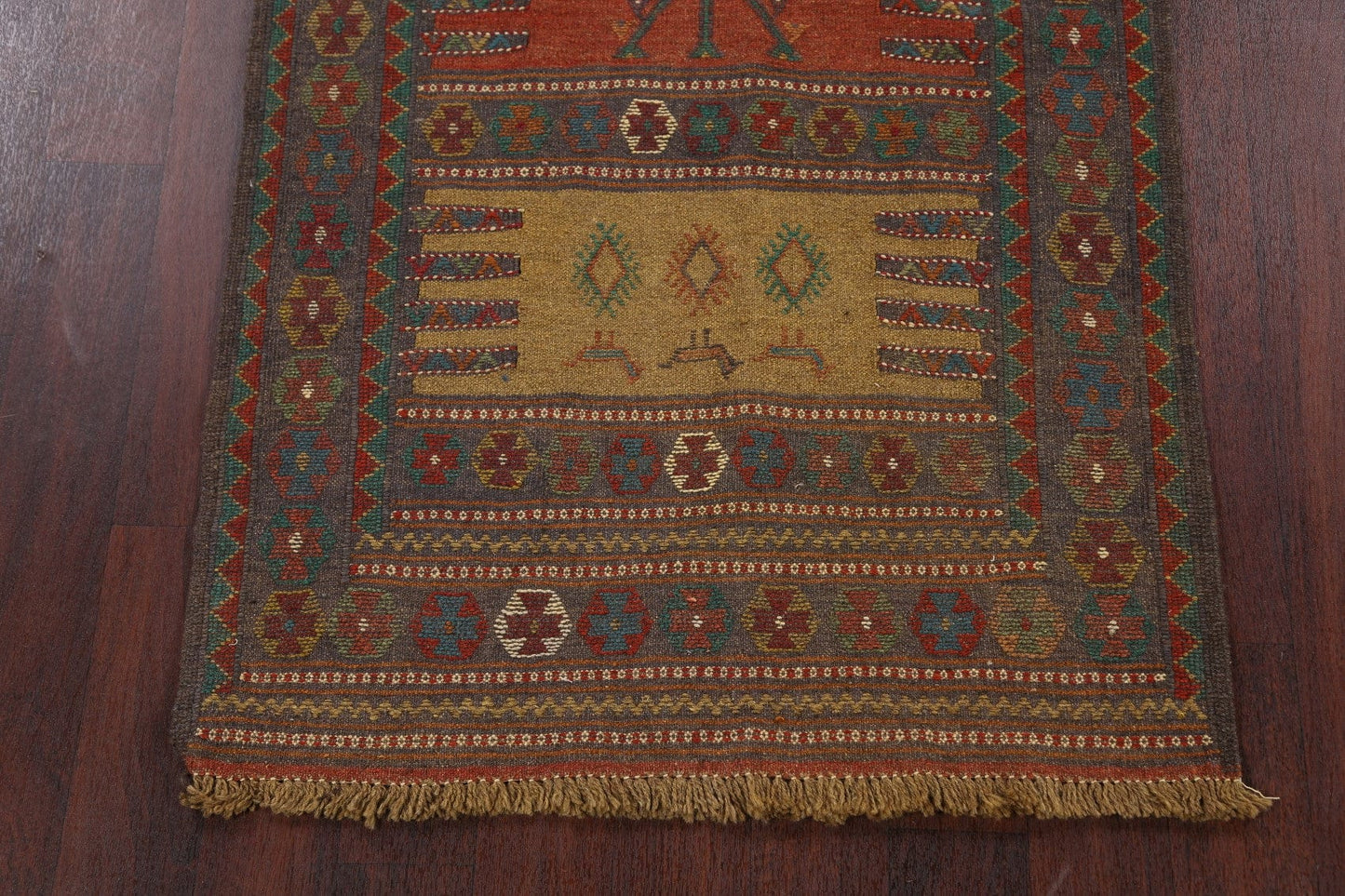 Tribal Sumak Kilim Hand-Woven Persian Area Rug 3x6