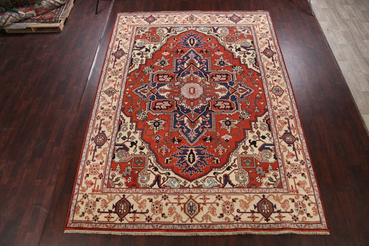 Rust Geometric Heriz Serapi Oriental Area Rug 9x12