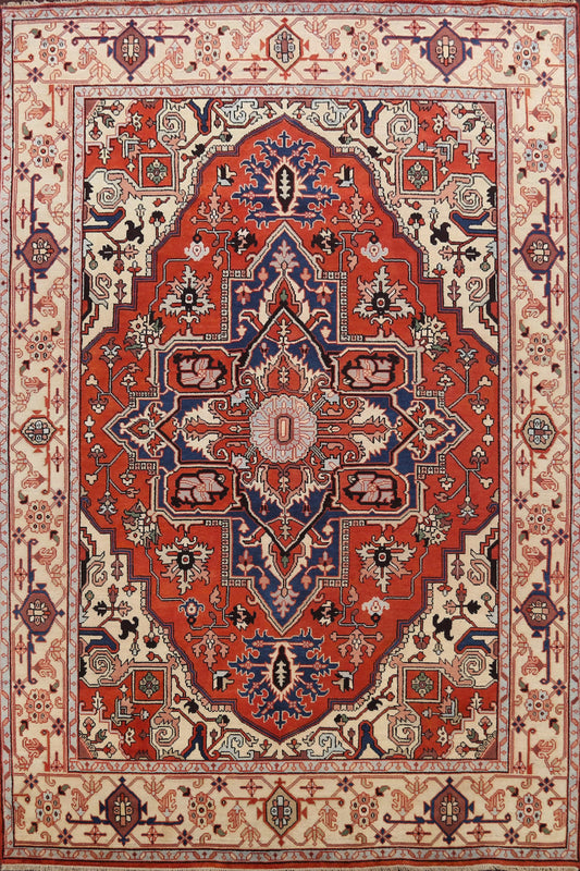 Rust Geometric Heriz Serapi Oriental Area Rug 9x12