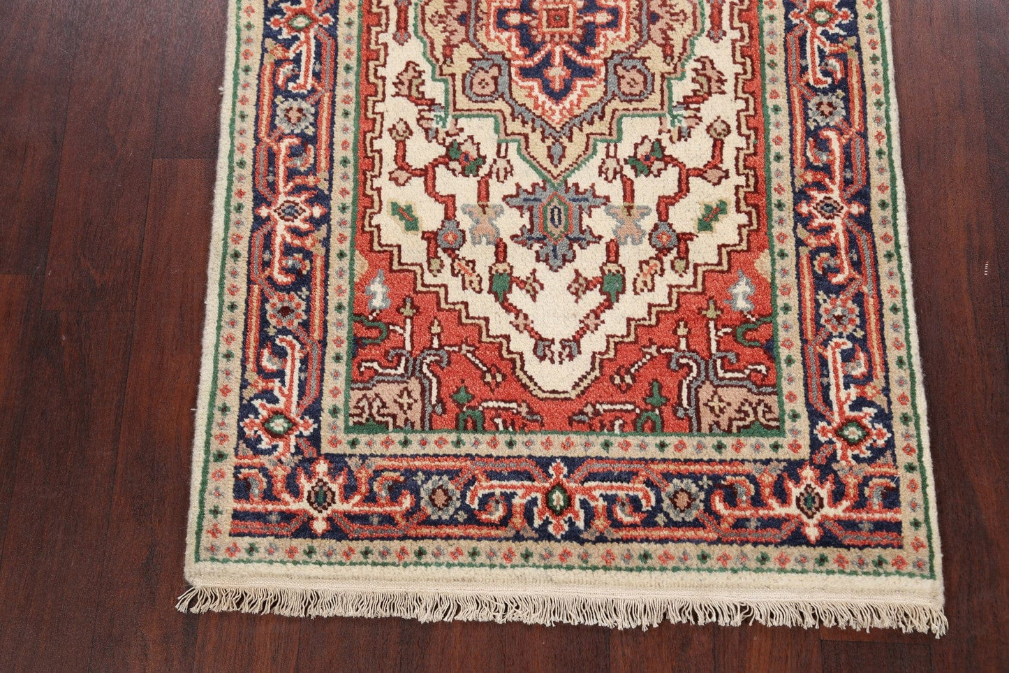 Geometric Heriz Serapi Oriental Ivory Area Rug 3x5