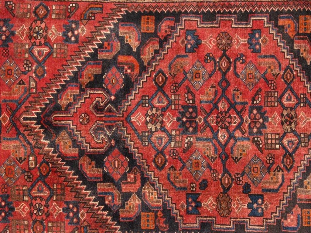 Vintage Hamadan Collection Rust Wool Area Rug- 4' 3" X 6' 8"