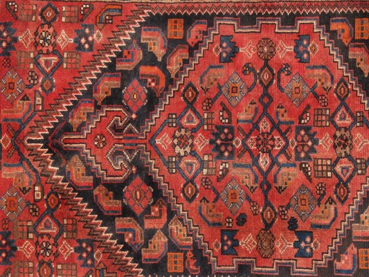 Vintage Hamadan Collection Rust Wool Area Rug- 4' 3" X 6' 8"