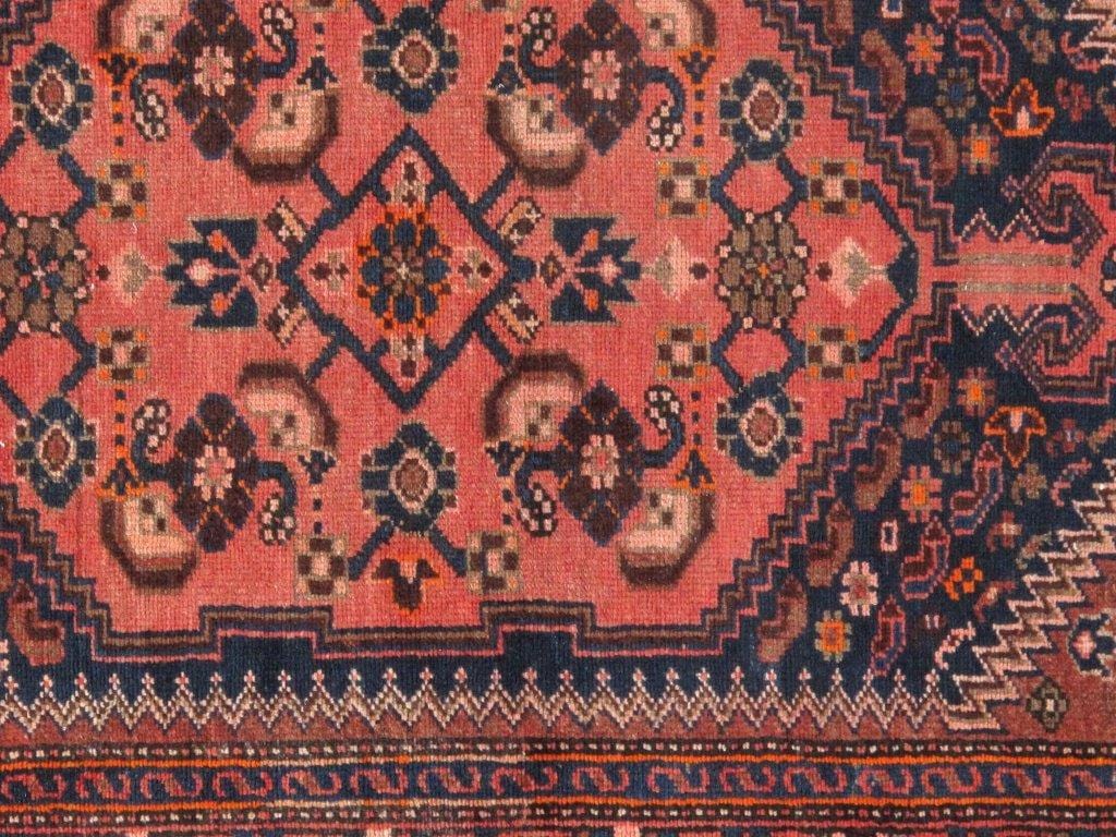 Vintage Hamadan Collection Rust Wool Area Rug- 4' 4" X 6'11"