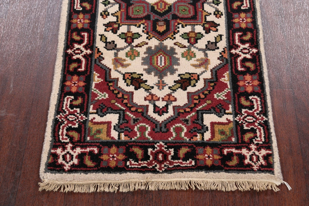 Geometric Heriz Oriental Ivory Area Rug 2x4