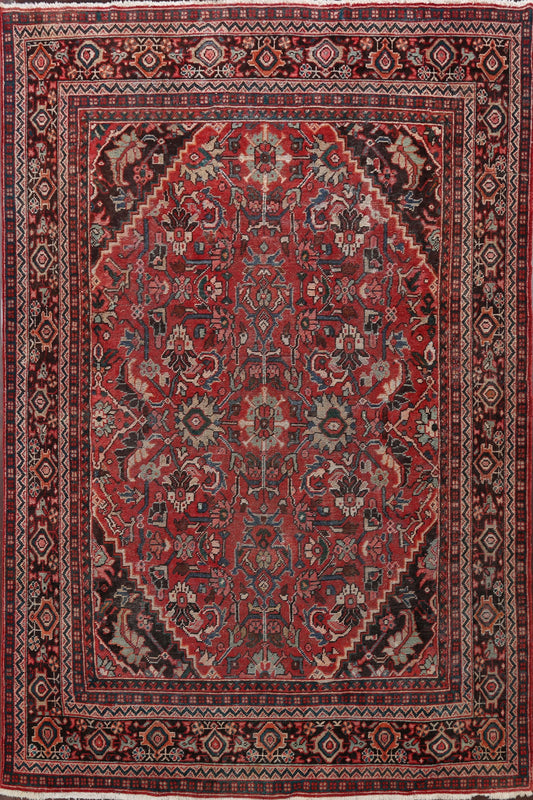 Antique Muted Floral Mahal Persian Area Rug 8x12