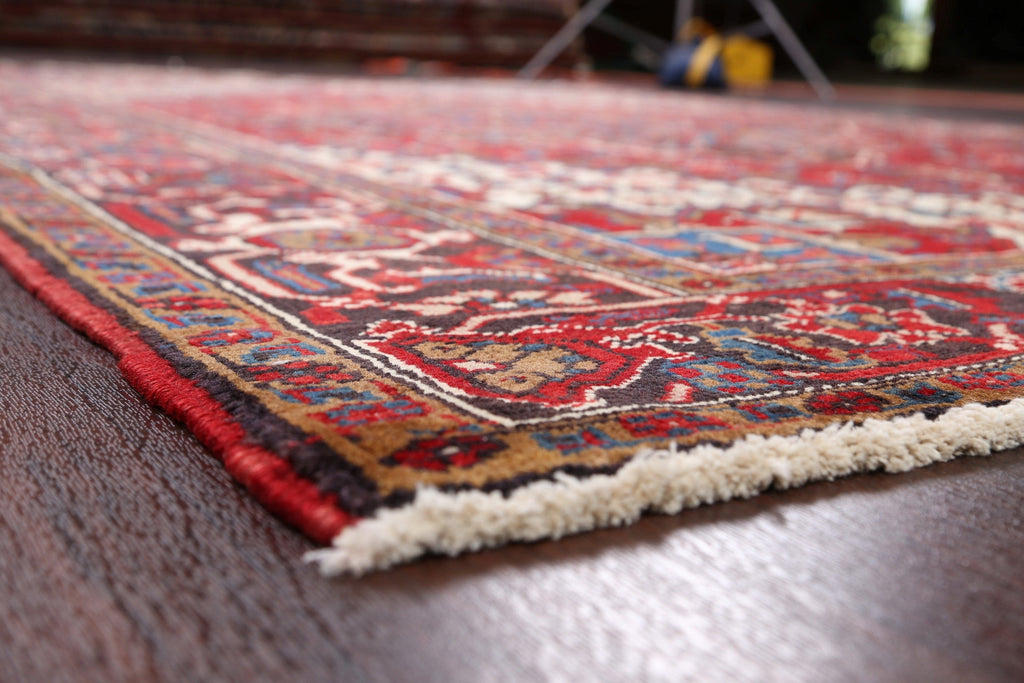 Vintage Geometric Heriz Persian Red Area Rug 7x10