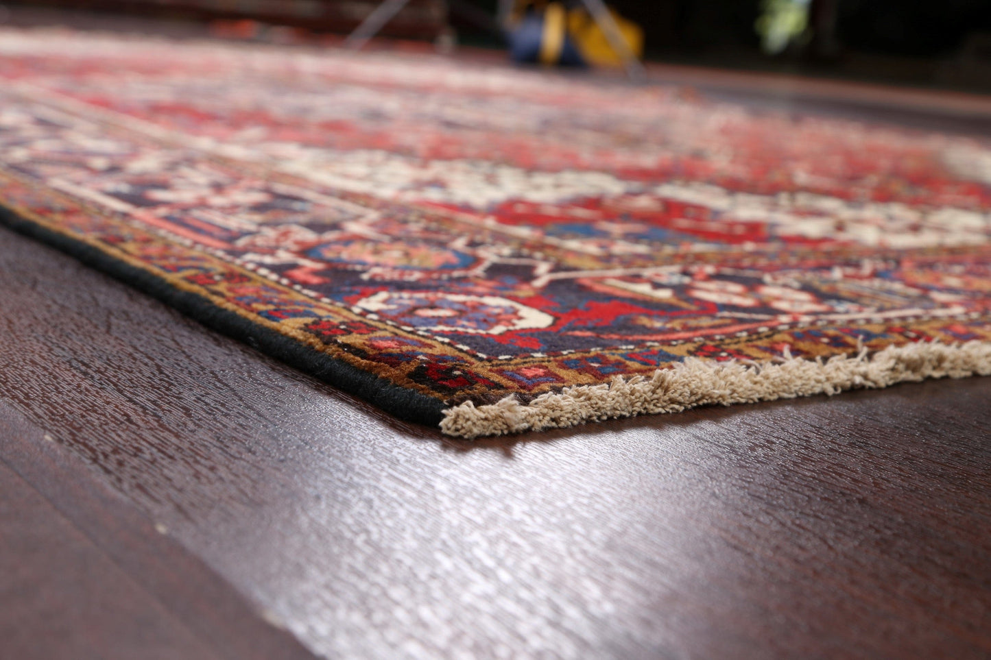 Vintage Geometric Heriz Persian Red Area Rug 7x10