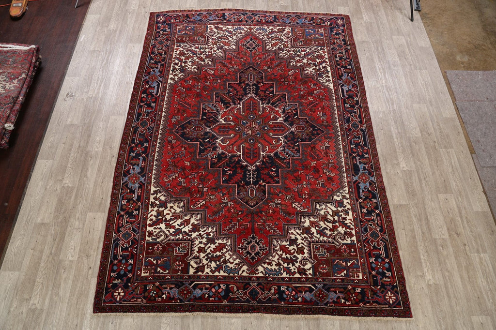 Geometric Heriz Persian Red Area Rug 8x11