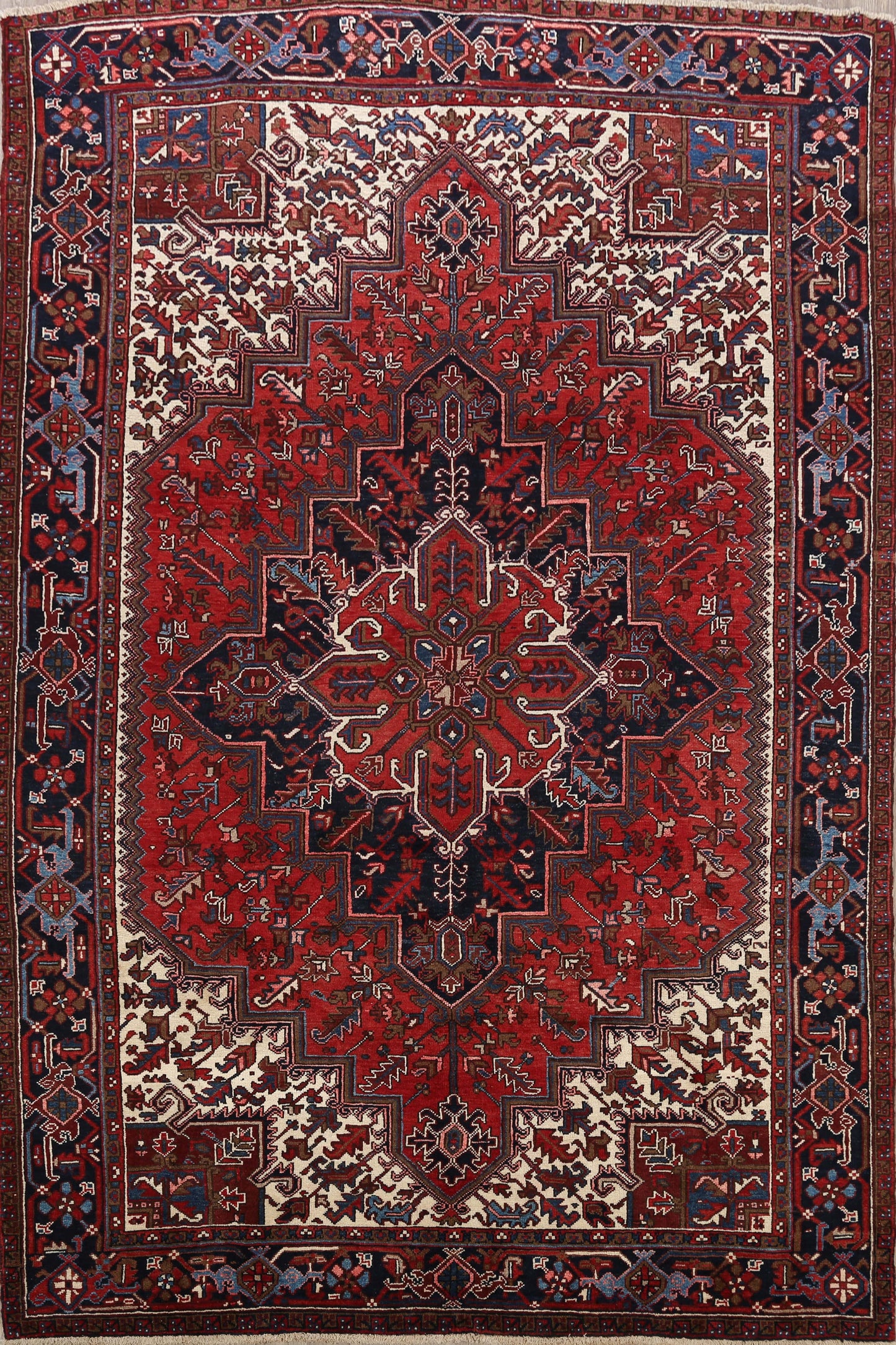 Geometric Heriz Persian Red Area Rug 8x11