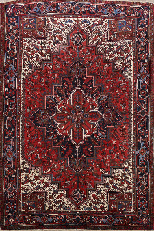 Geometric Heriz Persian Red Area Rug 8x11