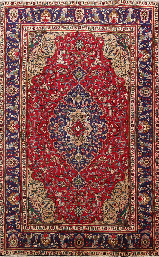 Floral Tabriz Persian Red Area Rug 7x10