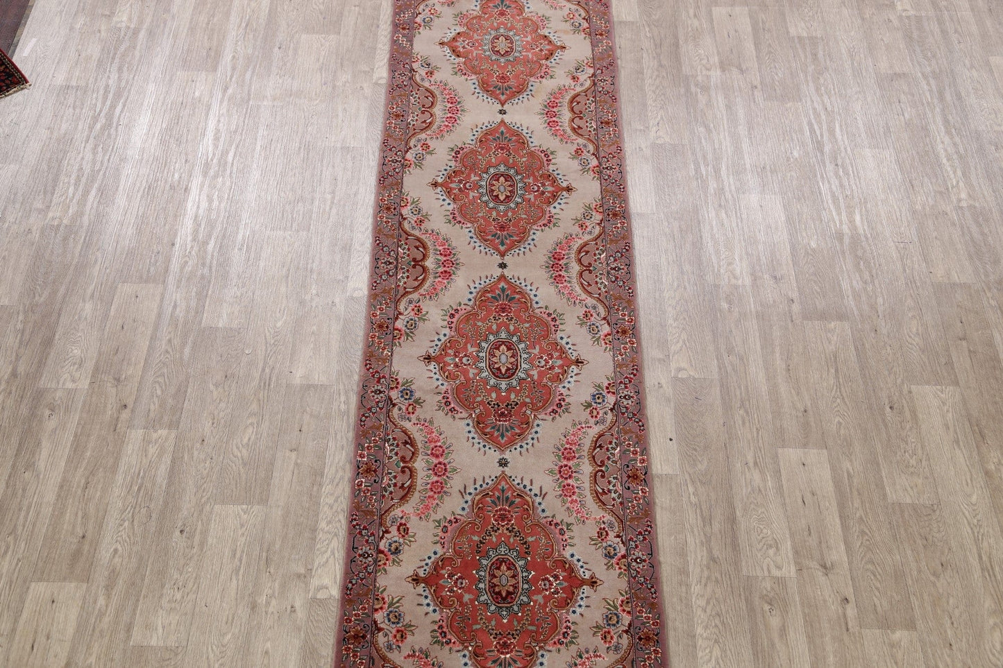 All-Over Floral Tabriz Persian Runner Rug 3x12