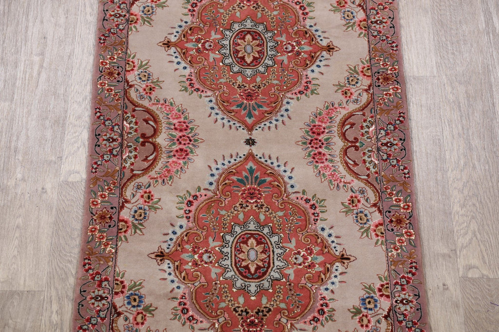 All-Over Floral Tabriz Persian Runner Rug 3x12