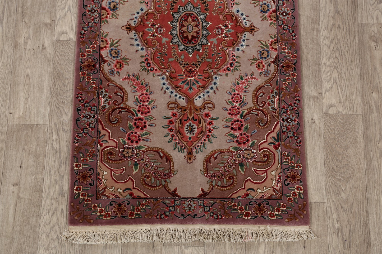 All-Over Floral Tabriz Persian Runner Rug 3x12