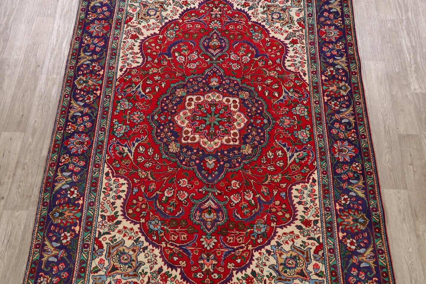 Floral Tabriz Persian Red Area Rug 7x10