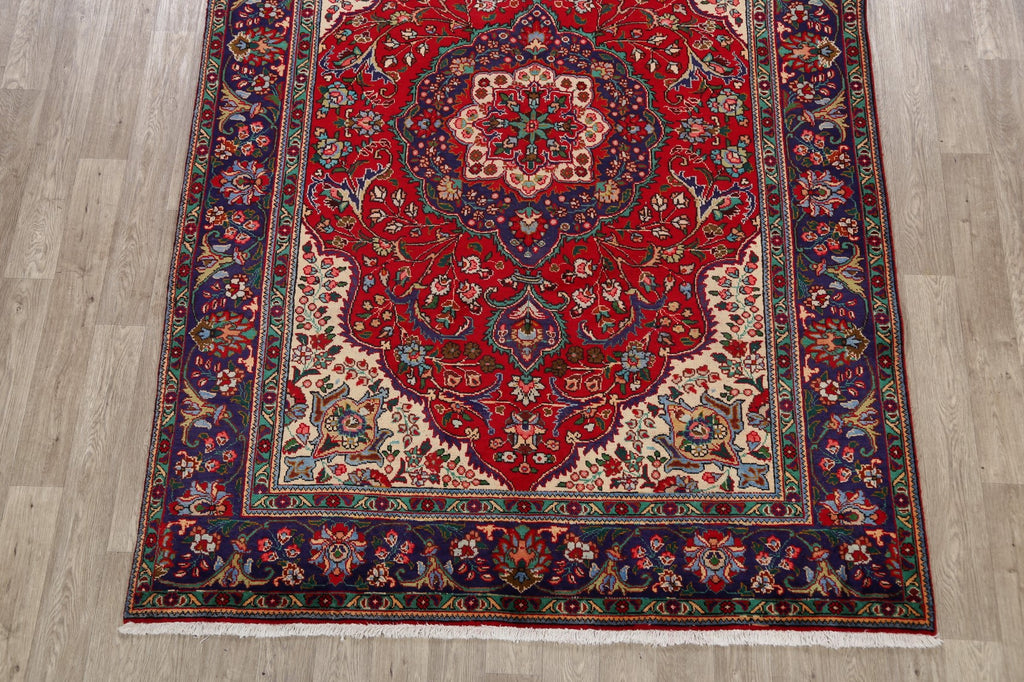 Floral Tabriz Persian Red Area Rug 7x10