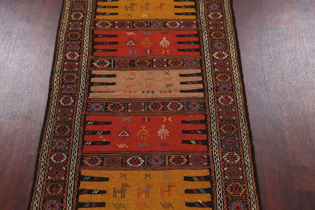 Tribal Sumak Kilim Hand-Woven Persian Area Rug 3x6