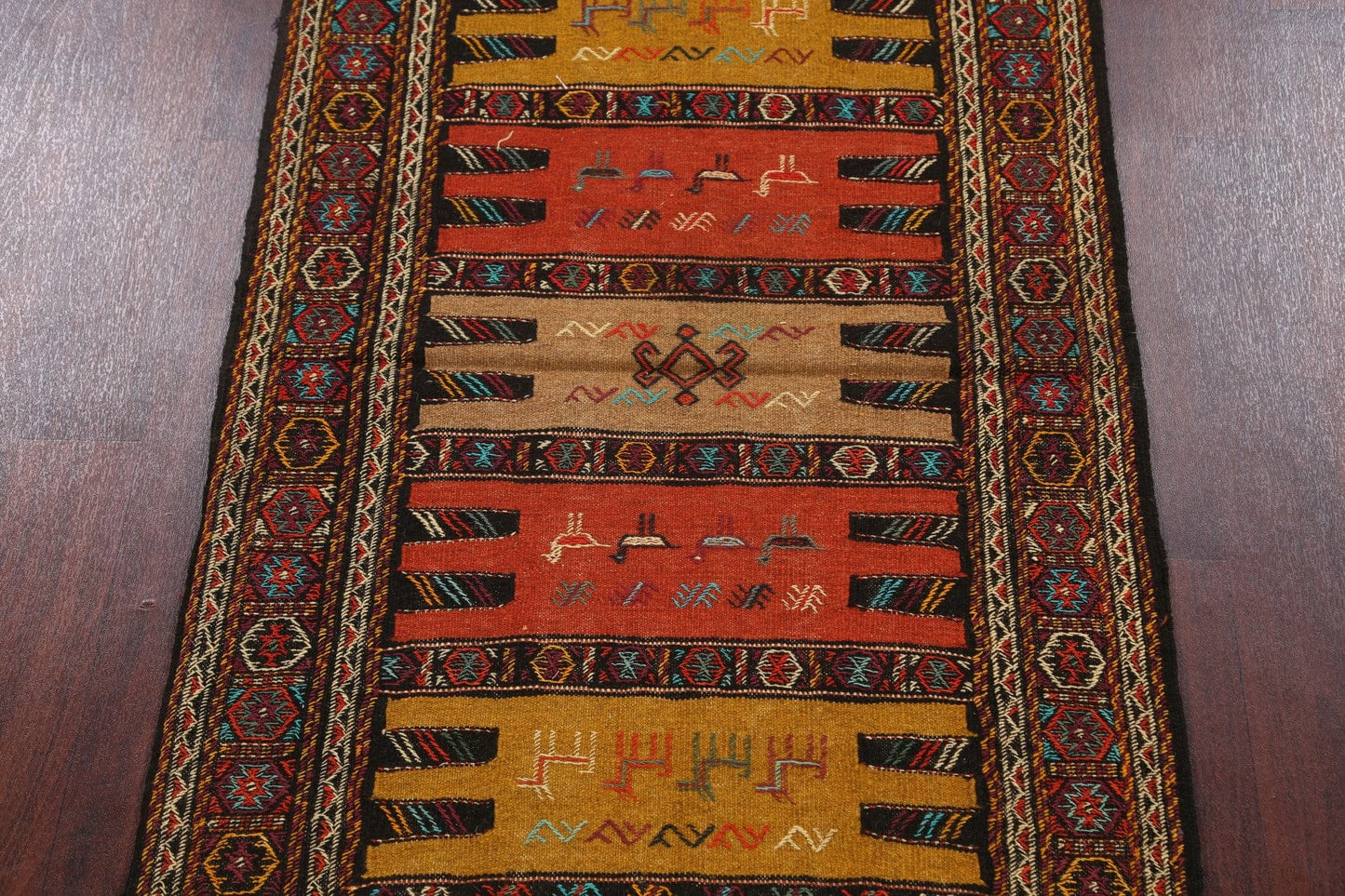 Tribal Sumak Kilim Hand-Woven Persian Area Rug 3x6