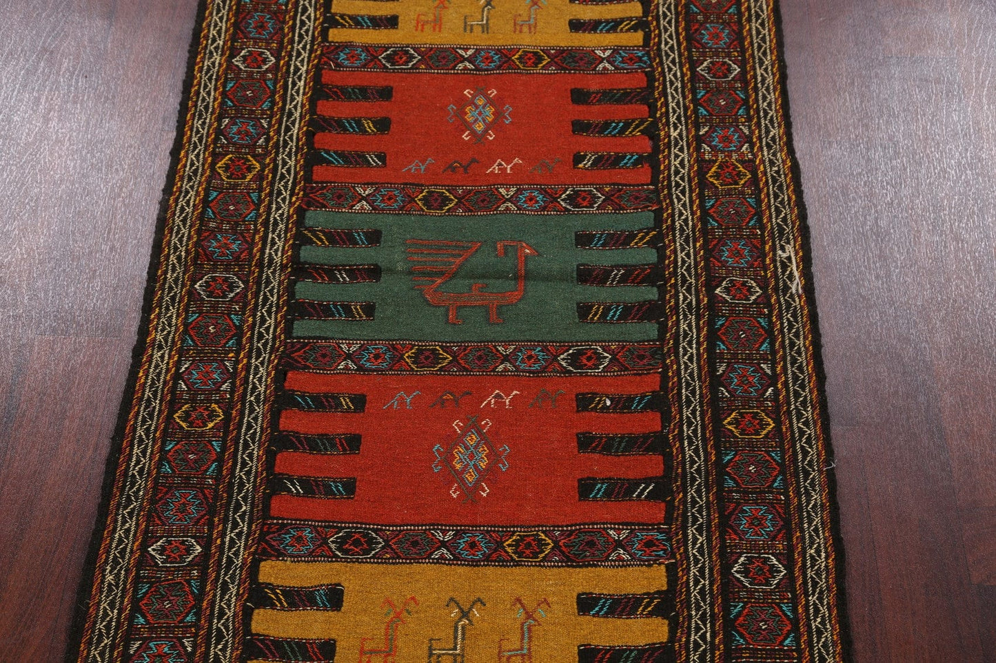 Tribal Sumak Kilim Hand-Woven Persian Area Rug 4x6