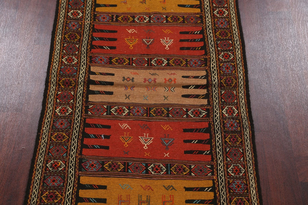 Tribal Sumak Kilim Hand-Woven Persian Area Rug 3x6