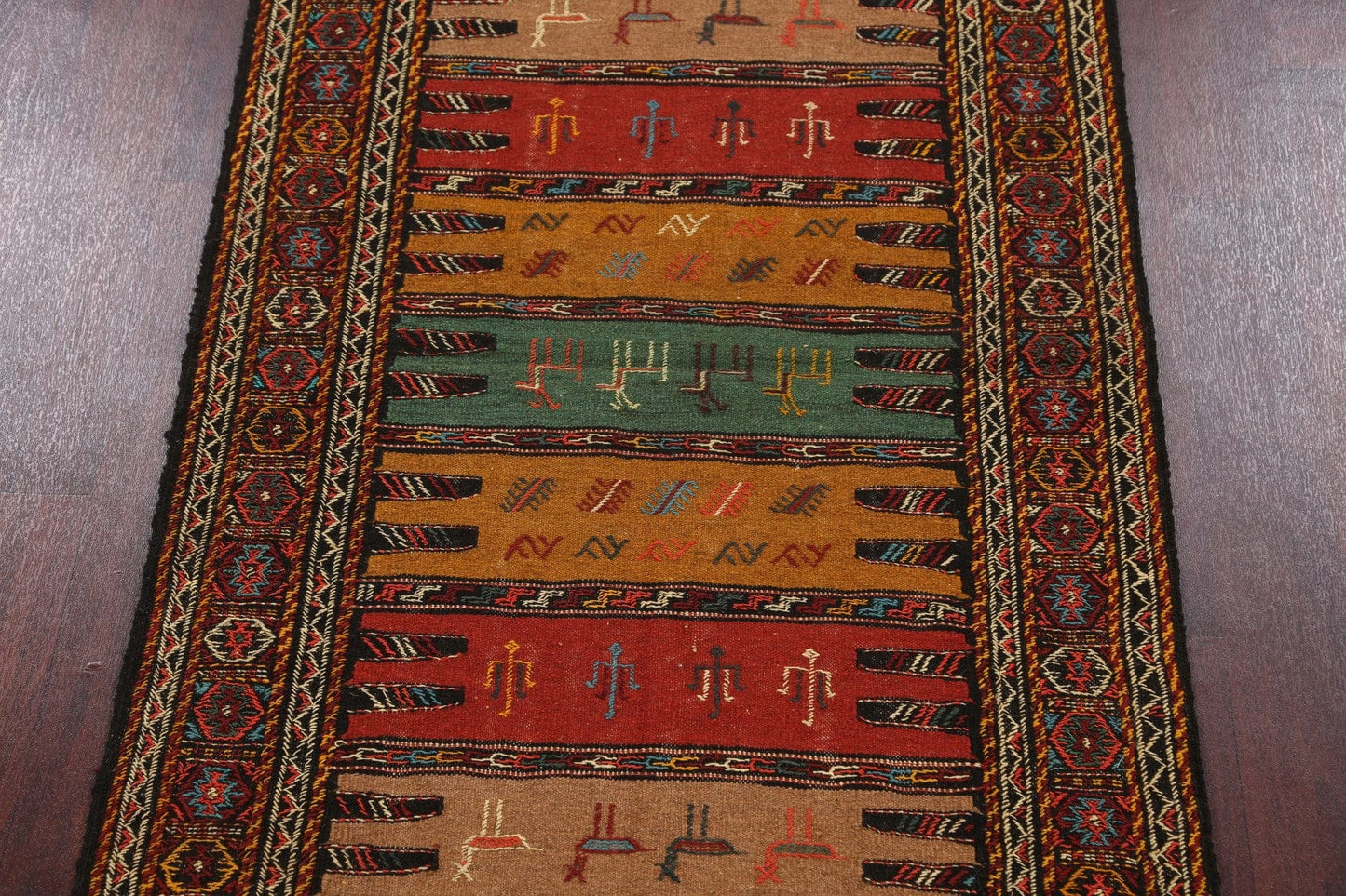 Tribal Sumak Kilim Hand-Woven Persian Area Rug 3x6